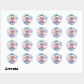 Leuke roze draak Baby shower Party Envelope Seal Ronde Sticker (Vel)