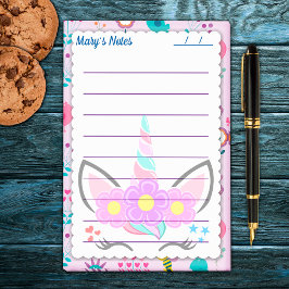 Leuke Roze Eenhoorn Leuke achtergrond 4" x 6" Post-it® Notes