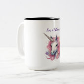 Leuke roze eenhoorn tweekleurige koffiemok (Voorkant links)