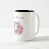 Leuke roze eenhoorn tweekleurige koffiemok (Voorkant rechts)
