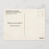 Leuke roze en blauwe bloemen bruiloft Save the Dat Briefkaart (Achterkant)