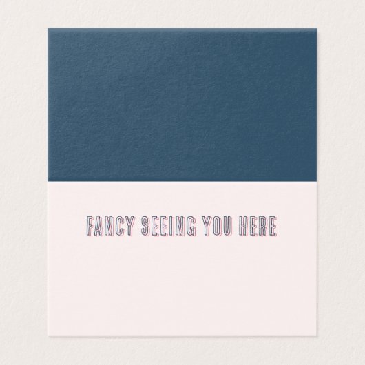 Leuke roze en blauwe huwelijksplaatskaart visitekaartje (Buitenkant ongevouwen)