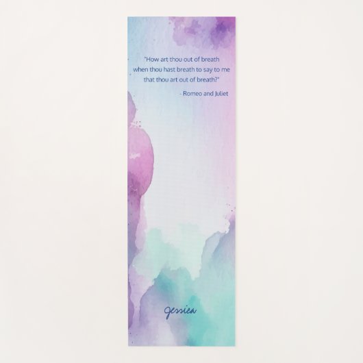 Leuke Roze en Blauwe Pastel Waterverf Quote Yogamat (Voorkant)