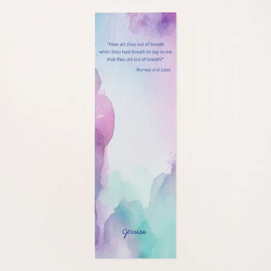 Leuke Roze en Blauwe Pastel Waterverf Quote Yogamat (Achterkant)