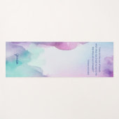 Leuke Roze en Blauwe Pastel Waterverf Quote Yogamat (Voorkant (horizontaal))