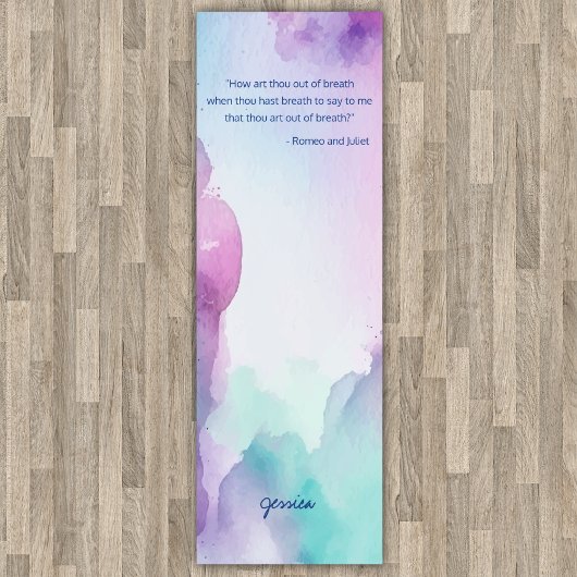 Leuke Roze en Blauwe Pastel Waterverf Quote Yogamat