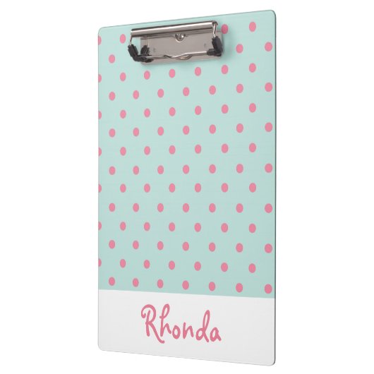 Leuke roze en blauwe polka stippen klembord (Links)