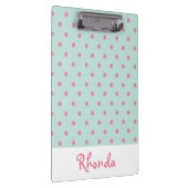 Leuke roze en blauwe polka stippen klembord (Rechts)