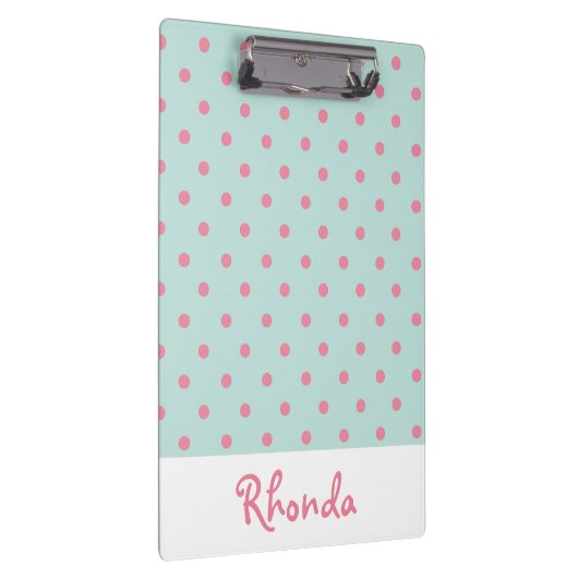 Leuke roze en blauwe polka stippen klembord (Rechts)