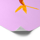 Leuke roze en blauwe vogel poster (Hoek)