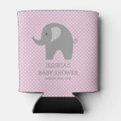 Leuke roze en grijze olifant baby shower koelbox blikjeskoeler (Achterkant)