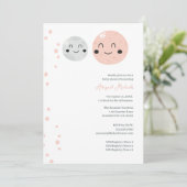 Leuke roze en grijze planeten Baby meisje douche Kaart (Staand voorkant)