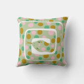 Leuke roze en groene abstracte gestippelde slang kussen (Achterkant)