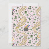 Leuke roze en groene St Patrick's Day Lunch Kaart (Achterkant)