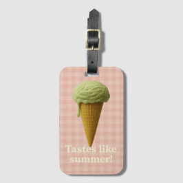 Leuke roze en groene zomerkleurlabel voor bagage bagagelabel