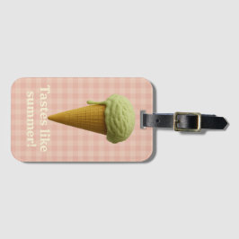 Leuke roze en groene zomerkleurlabel voor bagage bagagelabel