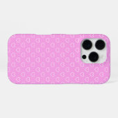 Leuke Roze En Mooie Witte Patroon iPhone Hoesje (Achterkant horizontaal)