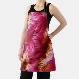 Leuke roze en oranje namaak monster bont textuur schort