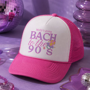 Leuke Roze en Paarse 90s Retro Meidenavond Trucker Pet