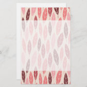Leuke roze en rode bladeren patroon briefpapier (Voorkant / Achterkant)