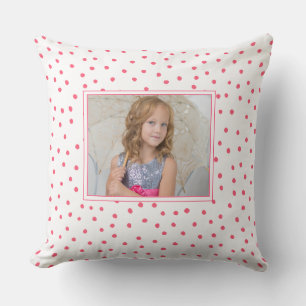Leuke roze en witte polka stippen kinderfoto kussen