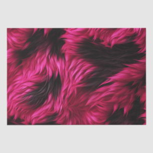 Leuke roze en zwarte namaak monster bont textuur tissuepapier