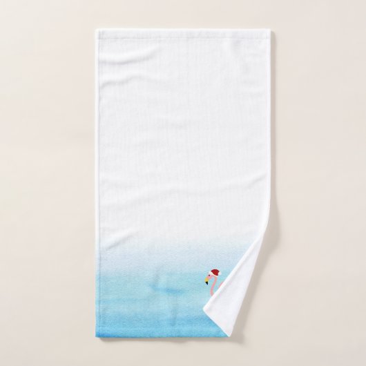 Leuke roze flamingo In Kerst pet Bad Handdoek (Handdoek)