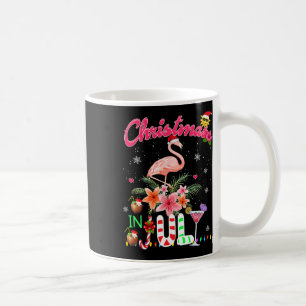 Leuke roze flamingo in Santa Hat Kerstmis in juli Koffiemok