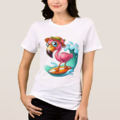 +Leuke roze flamingo liefhebbers Tri-Blend Shirt (Voorkant)