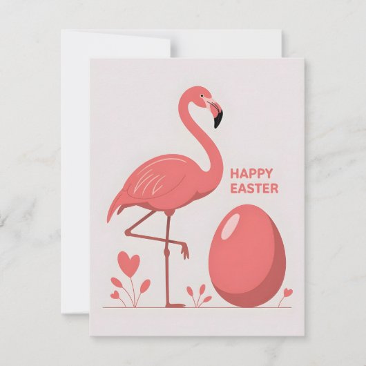 Leuke Roze Flamingo Pasen Kaart (Voorkant)