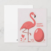 Leuke Roze Flamingo Pasen Kaart (Voorkant / Achterkant)