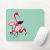 Leuke roze flamingo waterverf illustratie muismat (Met muis)