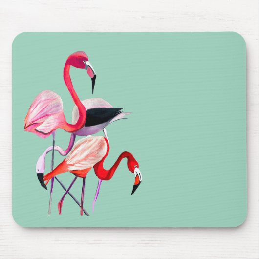 Leuke roze flamingo waterverf illustratie muismat (Voorkant)
