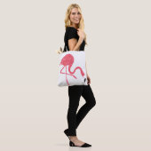Leuke roze flamingo's Waterverf illustratie Tote Bag (Op model)