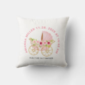 Leuke roze floral baby kinderwagen Baby Geboorte D Kussen (Achterkant)