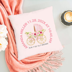 Leuke roze floral baby kinderwagen Baby Geboorte D Kussen