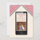 Leuke roze gebreide tekst bericht dank u kaarten (Achterkant)