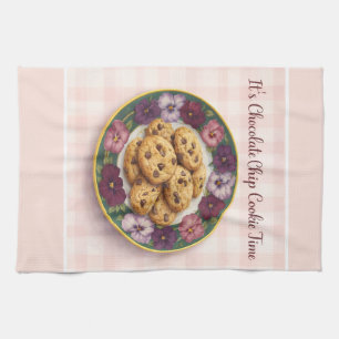 Leuke Roze Geruite Bak Koekjes Tijd Theedoek