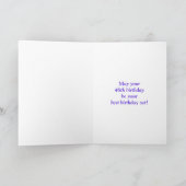 Leuke roze gestreepte "46"; Gelukkige 46e verjaard Kaart (Binnen)