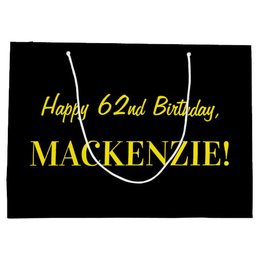 Leuke roze gestreepte "62"; Happy 62nd Birthday; N Groot Cadeauzakje (Achterkant)