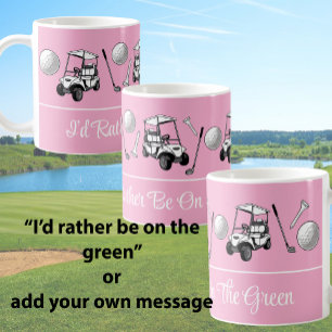 Leuke Roze Golfballen en Mooie Kar Eigen Merk Koffiemok