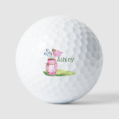 Leuke Roze Golfclub Persoonlijke Monogram Golfballen (Voorkant)