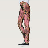 Leuke roze/gouden luipaard print leggings (Links)