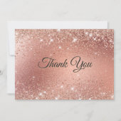 Leuke roze gouden nepschittertjes bedankkaart (Voorkant)