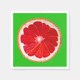 Leuke roze grapefruit illustratie fruit kunst servet