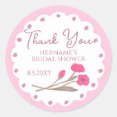 Leuke Roze Gril Bruidsdankfeest Ronde Sticker (Voorkant)