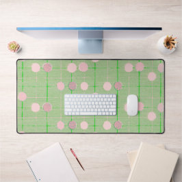 Leuke roze groene polka dot streep  stijl bureaumat