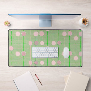 Leuke roze groene polka dot streep  stijl bureaumat