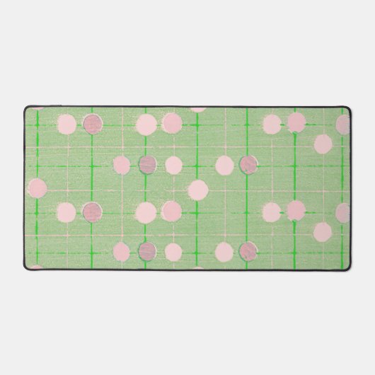 Leuke roze groene polka dot streep  stijl bureaumat (Voorkant)