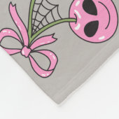 leuke roze Halloween kersenillustratie Fleece Deken (Hoek)